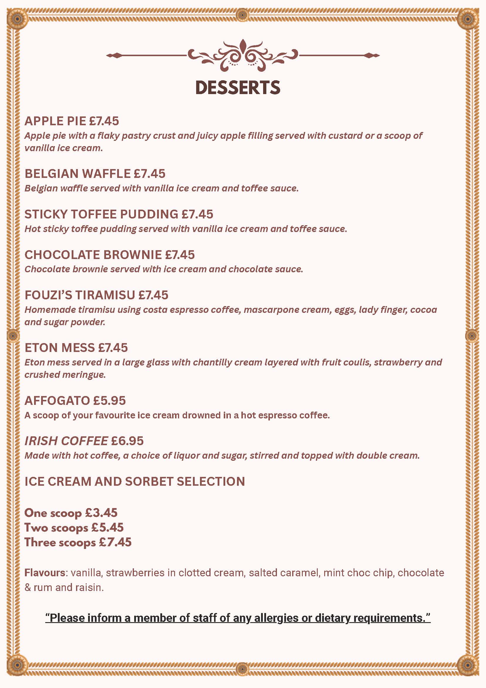 DESSERTS